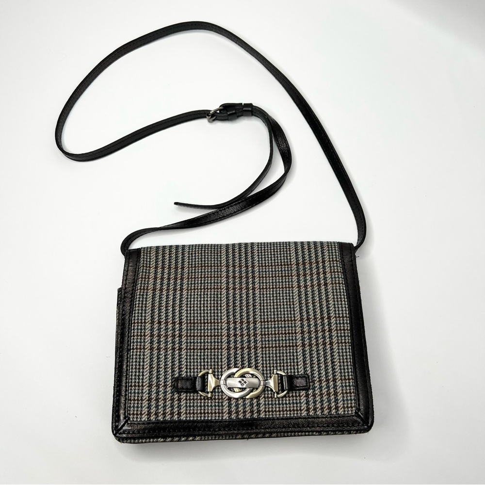 Patricia Nash Leather and Tweed Laurentina  Crossbody Bag Black
